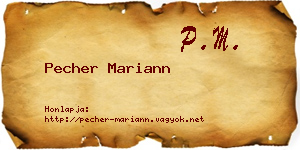 Pecher Mariann névjegykártya